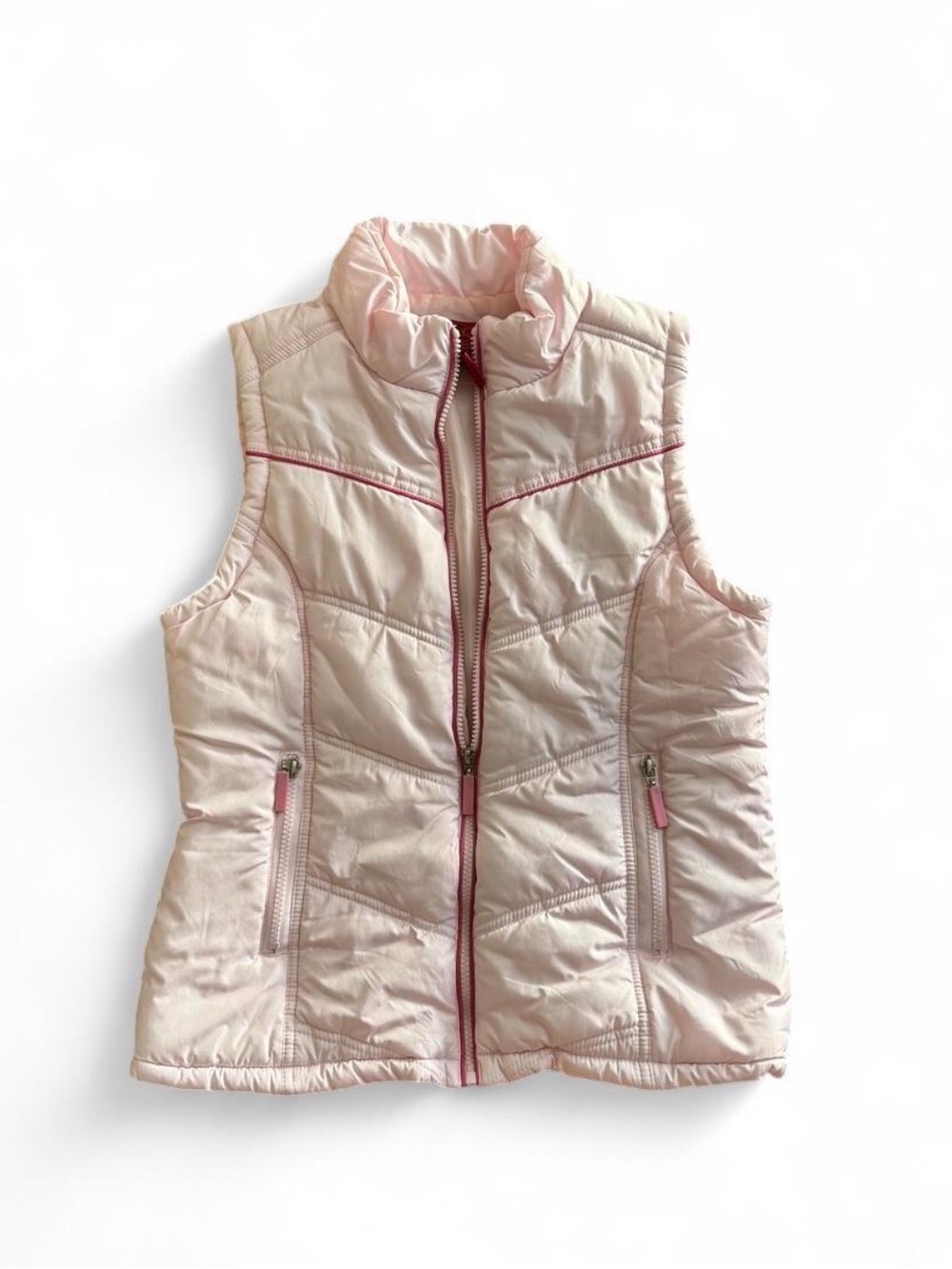 Paris Blues 90s Light Pink Quilted Puffer Vest